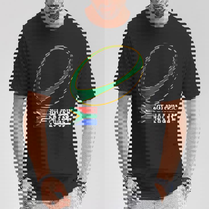 南アフリカラグビー南アフリカ国旗 Tシャツ 面白い贈り物