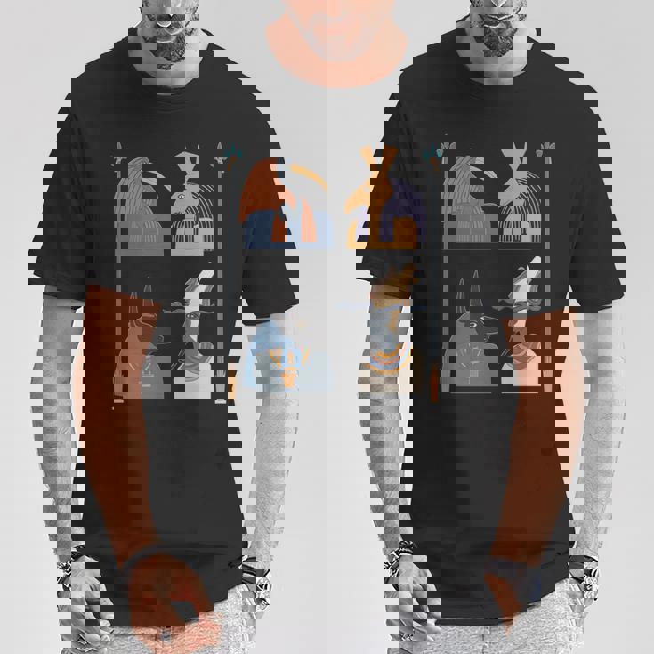 古代エジプトの神々 ファラオ神話 エジプトのピラミッド 長袖tシャツ Tシャツ 面白い贈り物