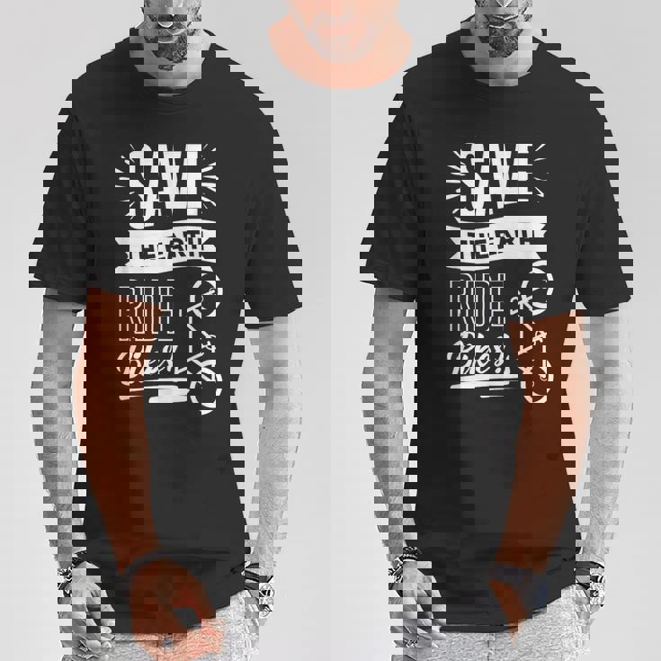 地球を救おう 自転車に乗ろう Tシャツ 面白い贈り物