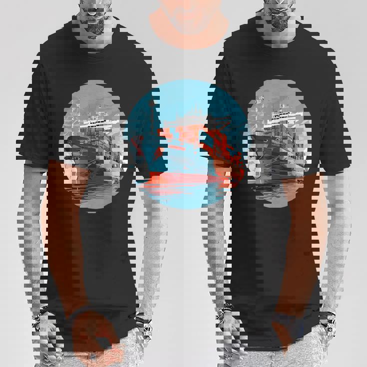 大型輸送船 カーゴコンテナ船愛好家向け Tシャツ 面白い贈り物