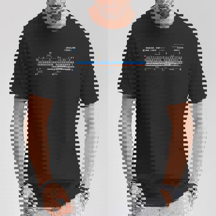 大阪日本電車近郊線鉄道 – お土産ルートマップ 長袖tシャツ Tシャツ 面白い贈り物