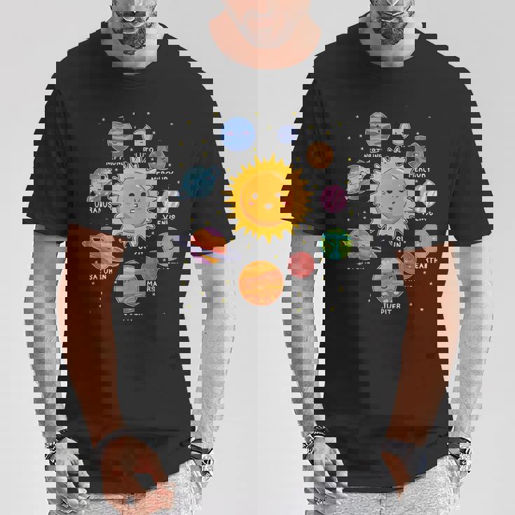 太陽系 惑星 宇宙 惑星 男の子 女の子 幼児 Tシャツ 面白い贈り物