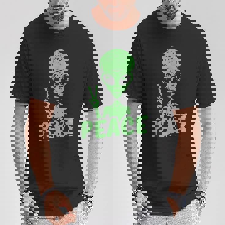 宇宙人 平和 Ufo 変な宇宙人 Tシャツ 面白い贈り物