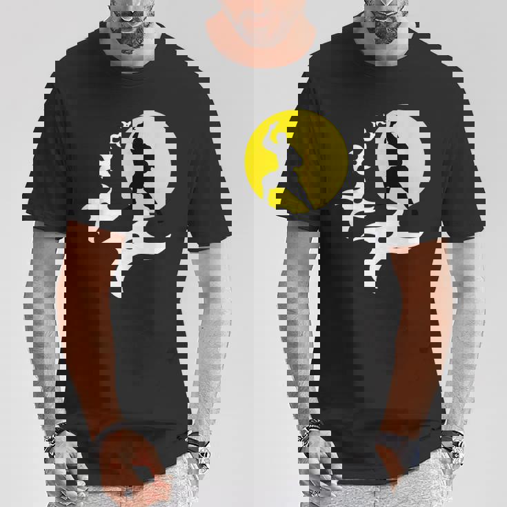 忍者訓練道場tシャツ 黒手裏剣ライトtシャツ Tシャツ 面白い贈り物