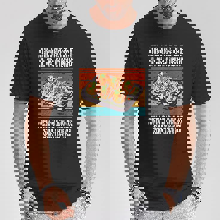 恋愛をしたいヴィンテージ可愛いたこ焼き Tシャツ 面白い贈り物