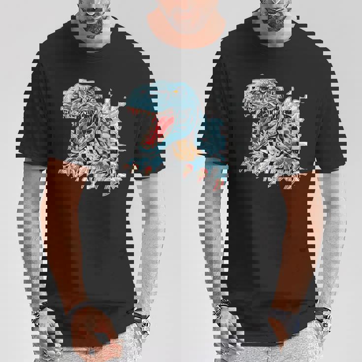 恐竜 おもしろ デフォルメ イラスト Tシャツ 面白い贈り物