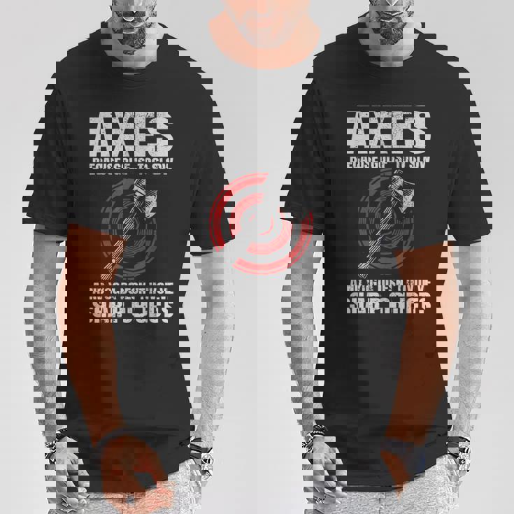 斧投げ ランバージャック ヨガ ゴルフ ファニー 斧投げ ブルズアイ Tシャツ 面白い贈り物