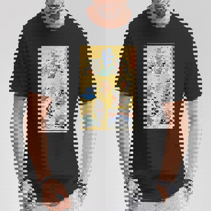 日本の猫 歌川国芳 流行猫の狂言づくし 歌舞伎 ヴィンテージ浮世絵 芸術の美的 日本の伝統美術 Tシャツ 面白い贈り物