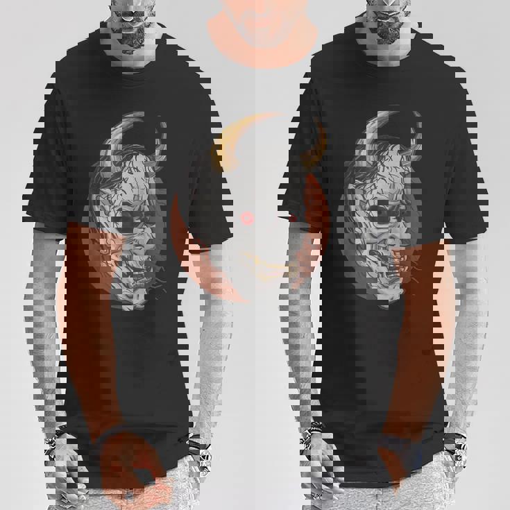 日本の般若マスク 能面 悪魔 鬼 タトゥー 入れ墨 Tシャツ 面白い贈り物