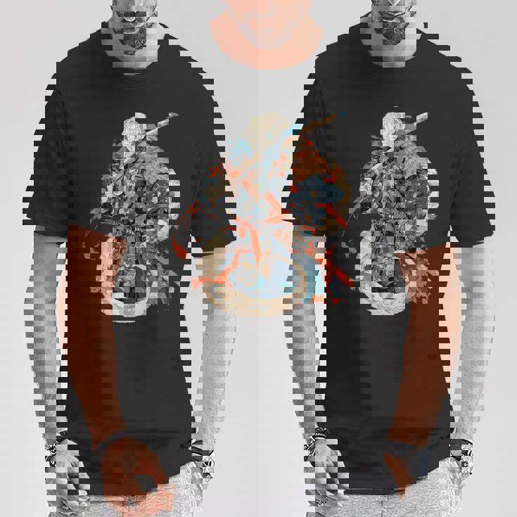 日本アート 蛇 忍者 浮世絵 アニメスタイル サムライスネーク Tシャツ 面白い贈り物