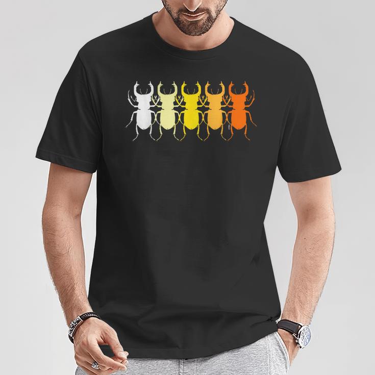 昆虫学者、カブトムシ愛好家または所有者のためのレトロなスタイルのクワガタ Tag Beetles Tシャツ 面白い贈り物