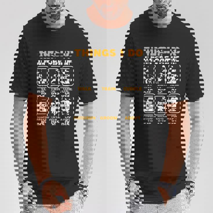 暇なときにすること犬を飼っている子犬、ペット Tシャツ 面白い贈り物