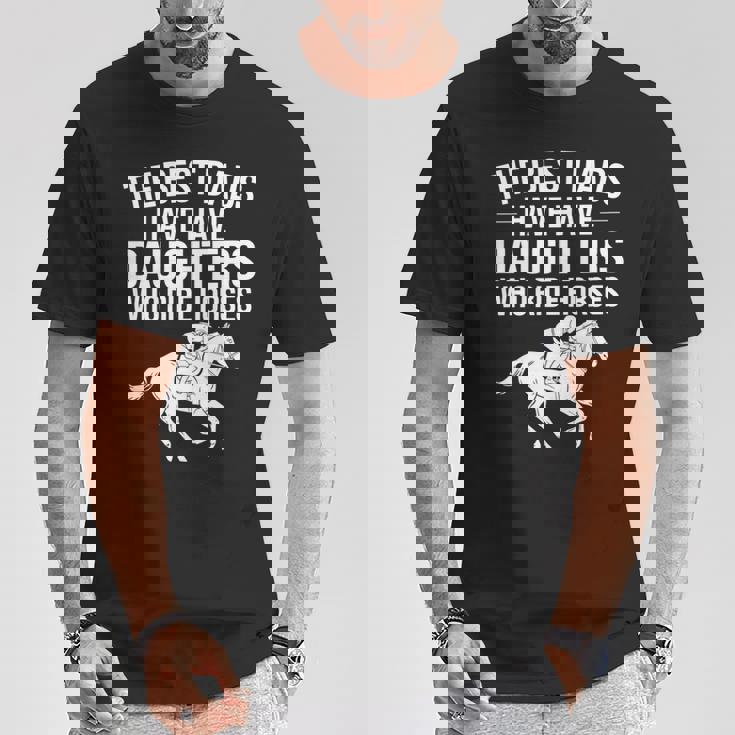 最高の父親には馬に乗る娘がいる 長袖tシャツ Tシャツ 面白い贈り物