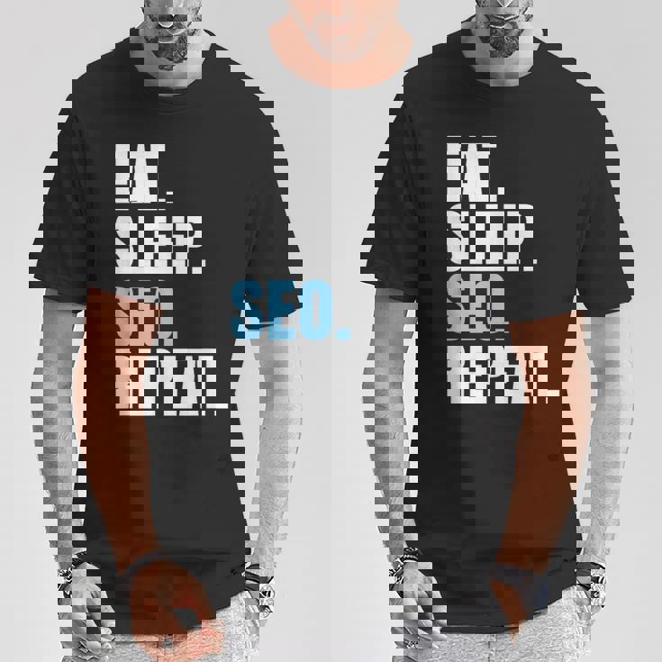 検索エンジン最適化 Eatleepeo Repeateo Tシャツ 面白い贈り物