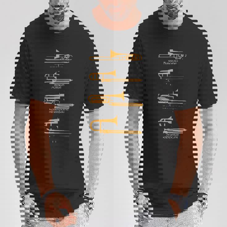様々なトロンボーンタイプ トロンボーンギフト Tシャツ 面白い贈り物