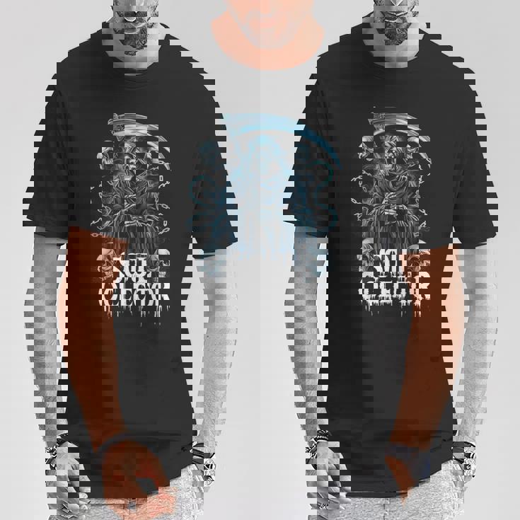 死神ソウルコレクタースカルチェーンアートホラーファン Tシャツ 面白い贈り物
