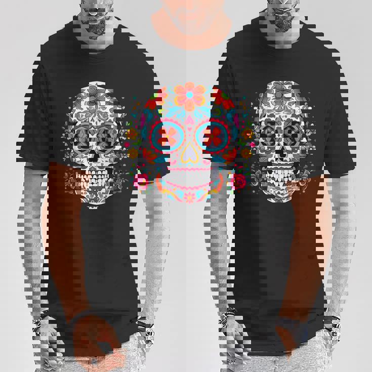 死者の日 シュガースカル メキシコデー カラベラデー Tシャツ 面白い贈り物
