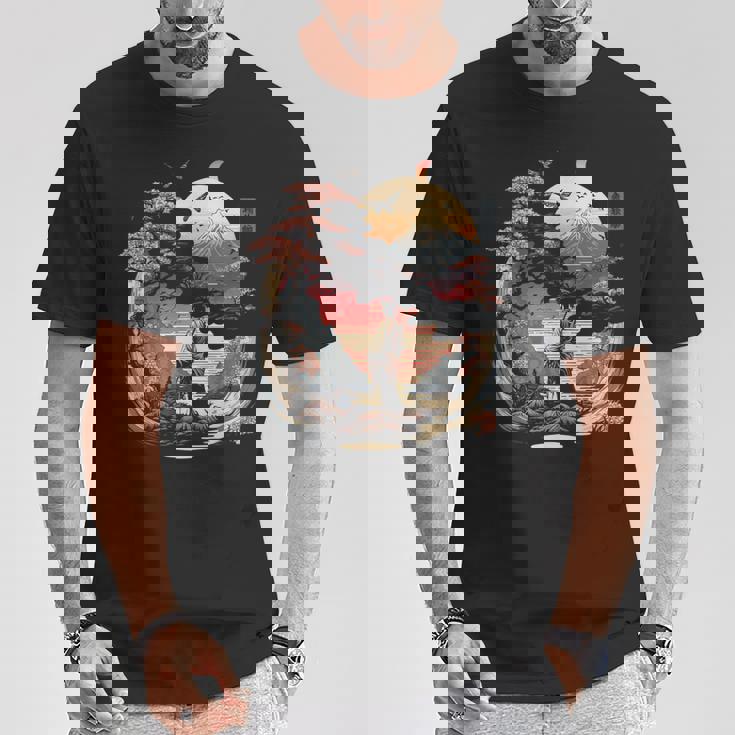 浮世絵 アート 神奈川 ヴィンテージ 和 タトゥー アート グラフィック Tシャツ 面白い贈り物