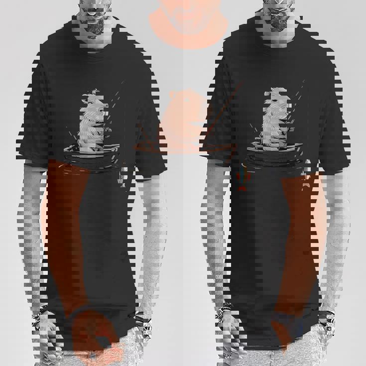 漁師 アングラーカピバラ フィッシング Tシャツ 面白い贈り物