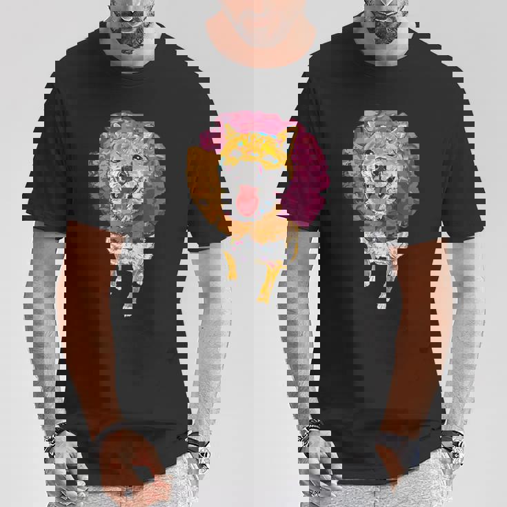 犬ドーナツシリーズ 柴犬 Tシャツ 面白い贈り物