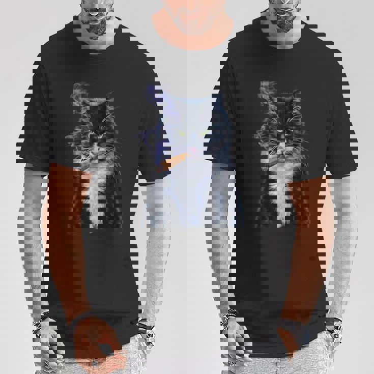 猫 ネコ ボス たばこ ねこ Tシャツ 面白い贈り物