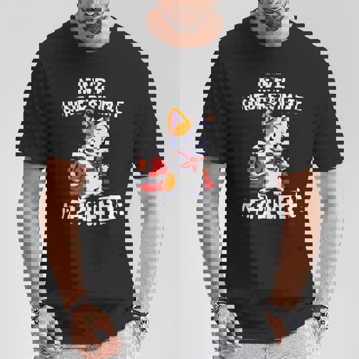 猫に言わせると、Don't Underestimate My Pawer Pun Cat（私の肉球を甘く見ないで）。 Tシャツ 面白い贈り物