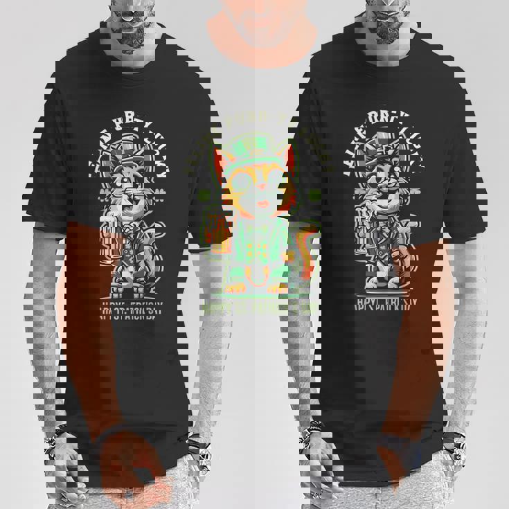 猫のパーティラッキー：セント・パトリックス・デーの猫愛好家たち Tシャツ 面白い贈り物