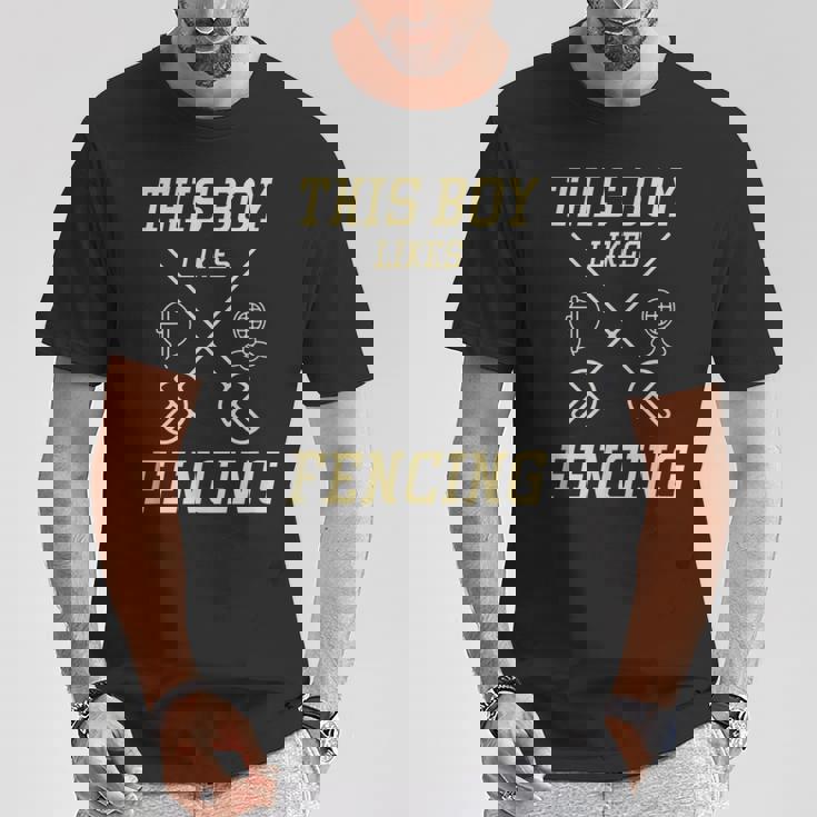 男の子はフェンシングが好き スポーツ 趣味 フェンシング Tシャツ 面白い贈り物