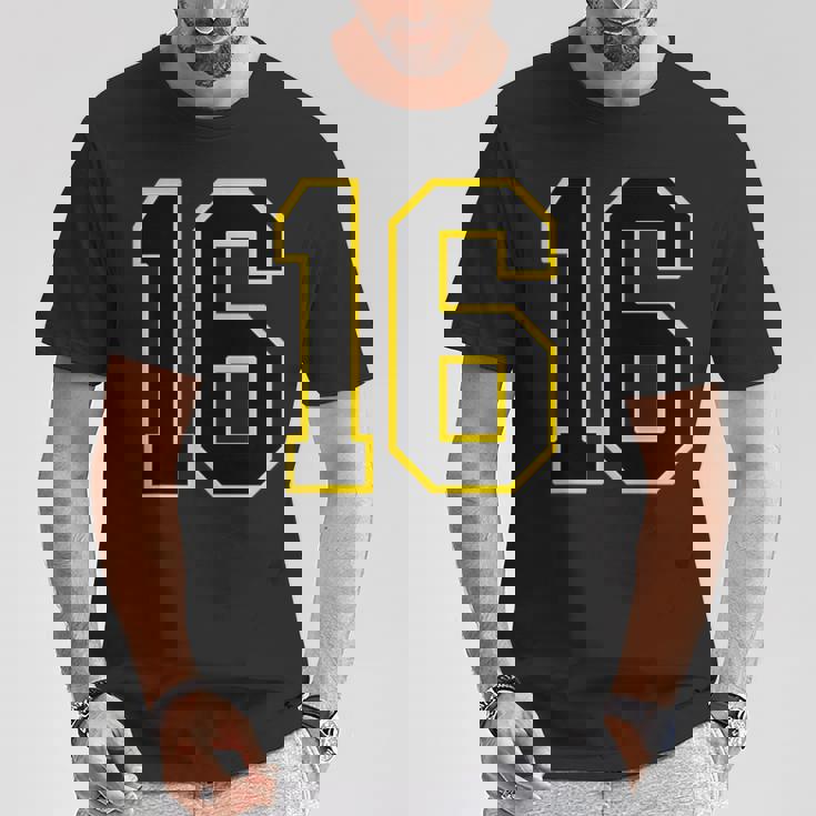 番号 16インチ ブラック Tシャツ 面白い贈り物