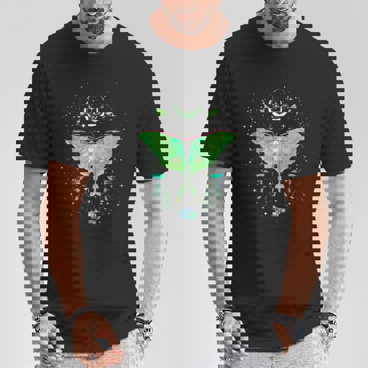 神秘的なゴシック ルナモス ムーンフェイズとキノコ Tシャツ 面白い贈り物