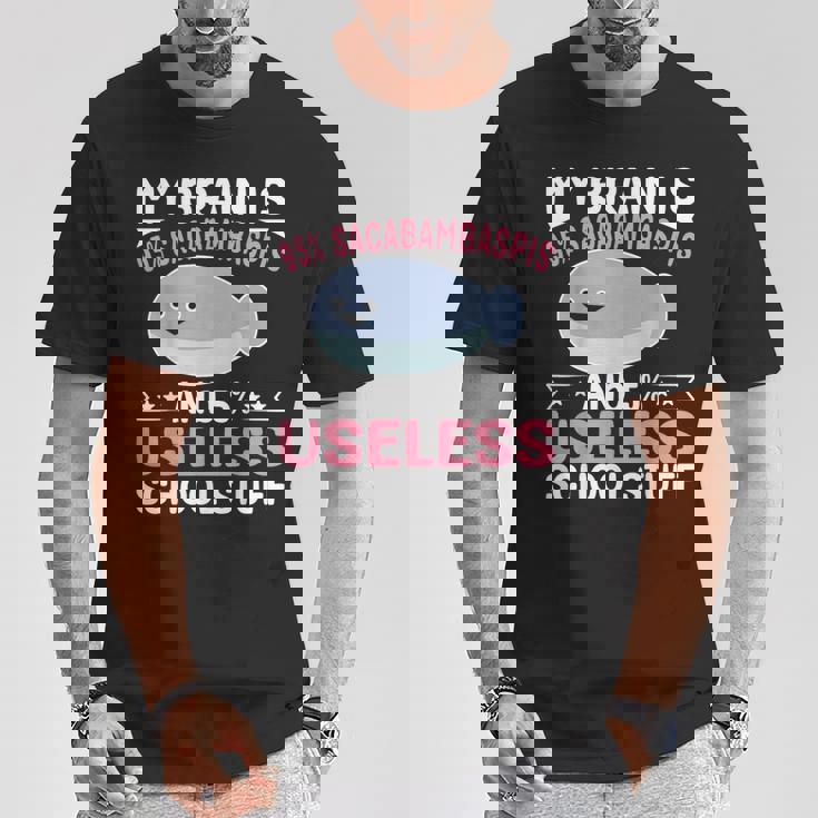 私の脳は95％サカバンバスピスの面白い魚のミーム Tシャツ 面白い贈り物