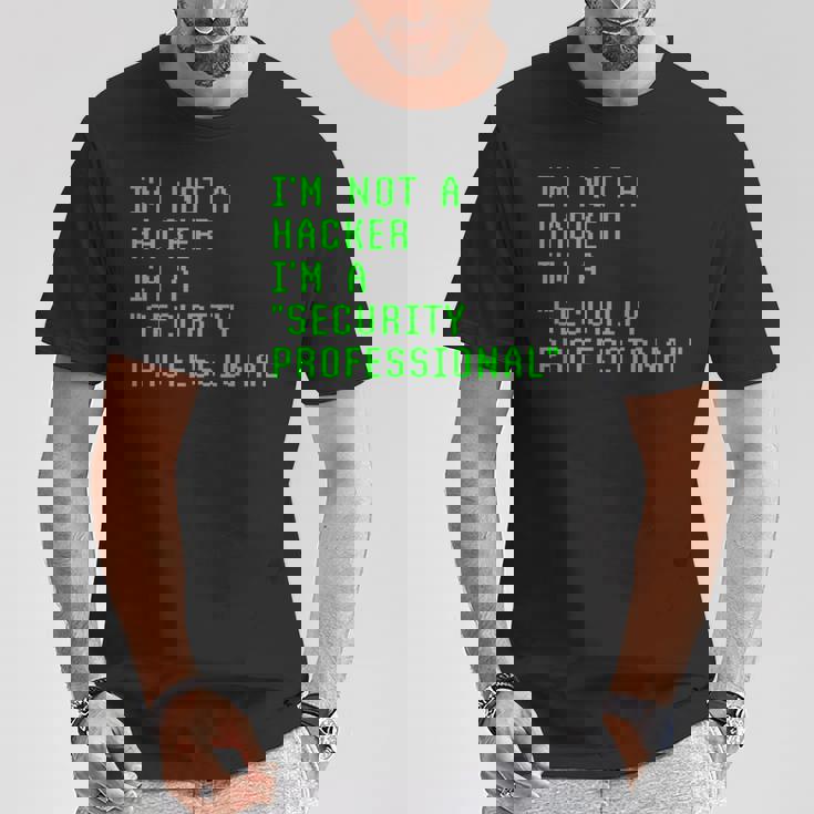 私はハッカーではありません私はサイバーセキュリティの専門家のコンピューターです Cyberecurity Tシャツ 面白い贈り物