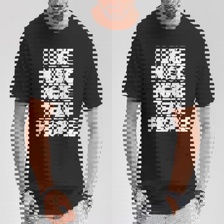 私は人より音楽が好き 長袖tシャツ Tシャツ 面白い贈り物