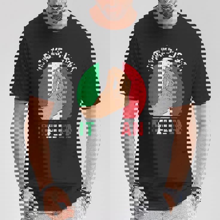 私は流暢なイタリア語を話します、イタリアの手のジェスチャー、私はイタリアが大好きです Tシャツ 面白い贈り物