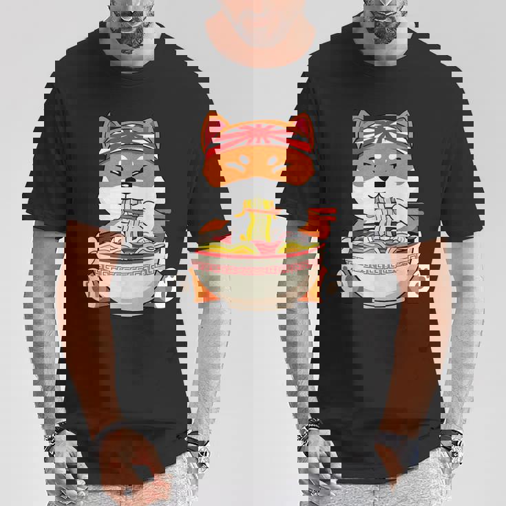 秋田芝犬ラーメンそばうどん丼アニメ漫画 Tシャツ 面白い贈り物