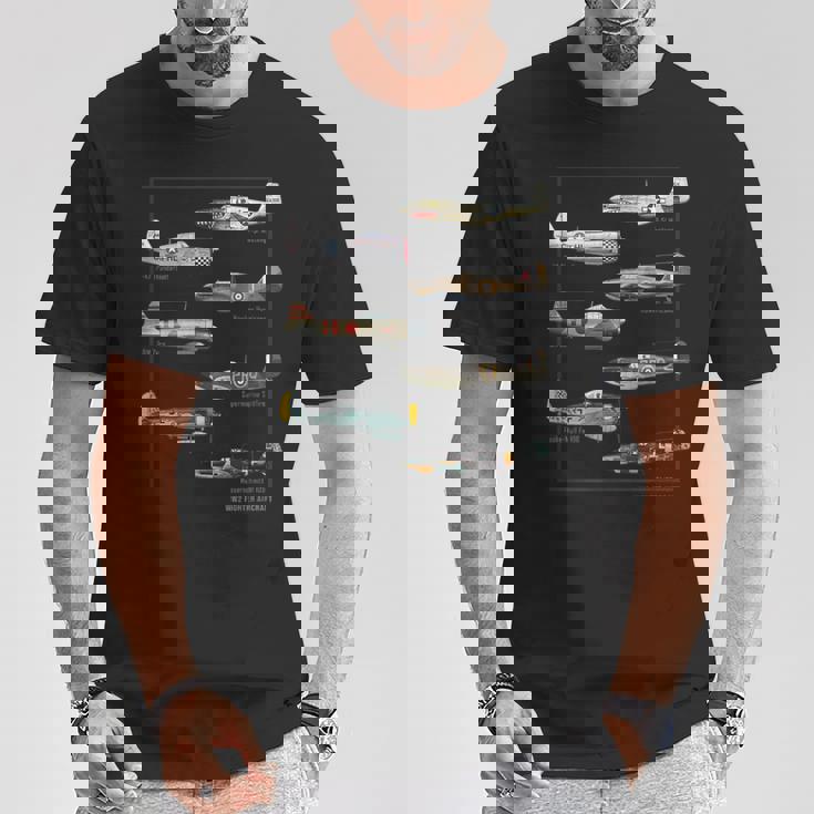 第二次世界大戦 ウォーバード戦闘機 航空機 Tシャツ 面白い贈り物