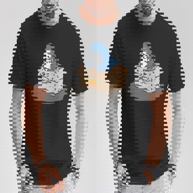 箱入りサメ 長袖tシャツ Tシャツ 面白い贈り物