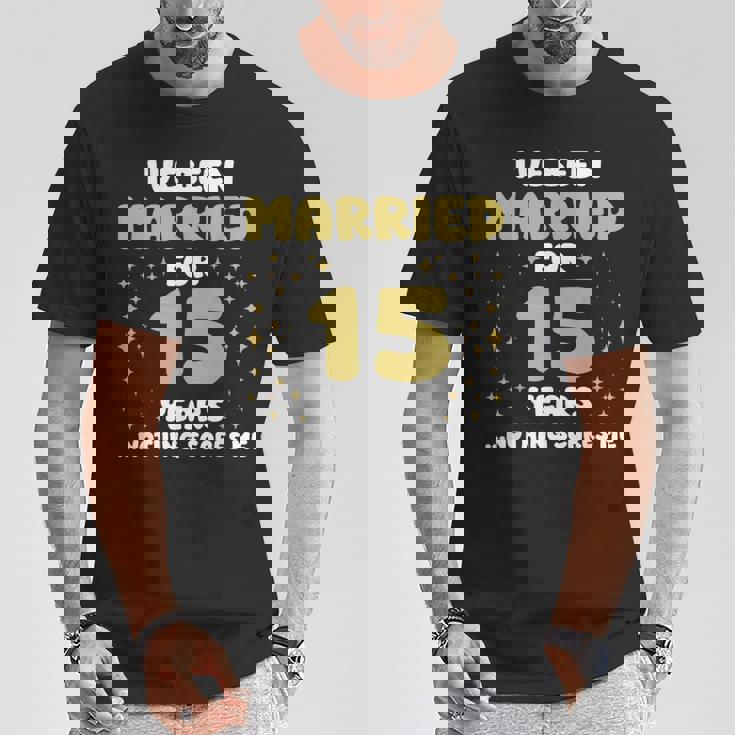 結婚15年 15周年 夫 妻 記念日 Tシャツ 面白い贈り物