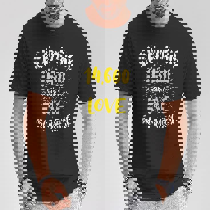 結婚40周年のお祝い 結婚40周年記念 長袖tシャツ Tシャツ 面白い贈り物