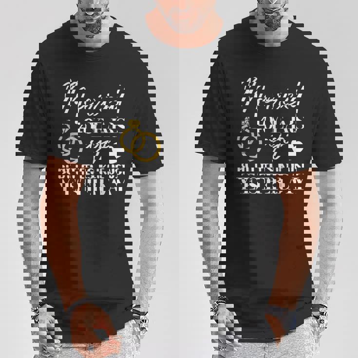 結婚40周年記念アパレル カップル 夫 妻 40 Tシャツ 面白い贈り物