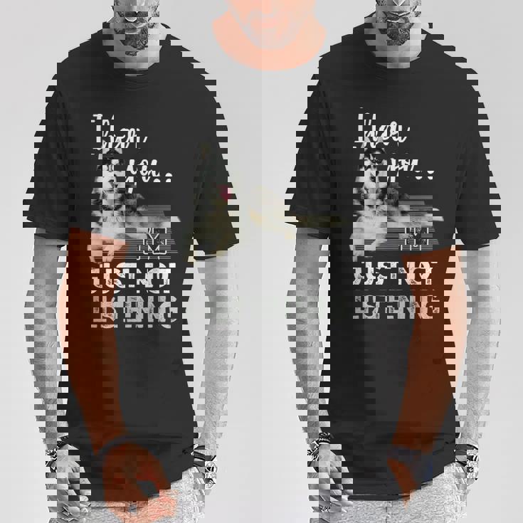聞こえてるよ聞いていないだけだシベリアンハスキー恋人 Tシャツ 面白い贈り物