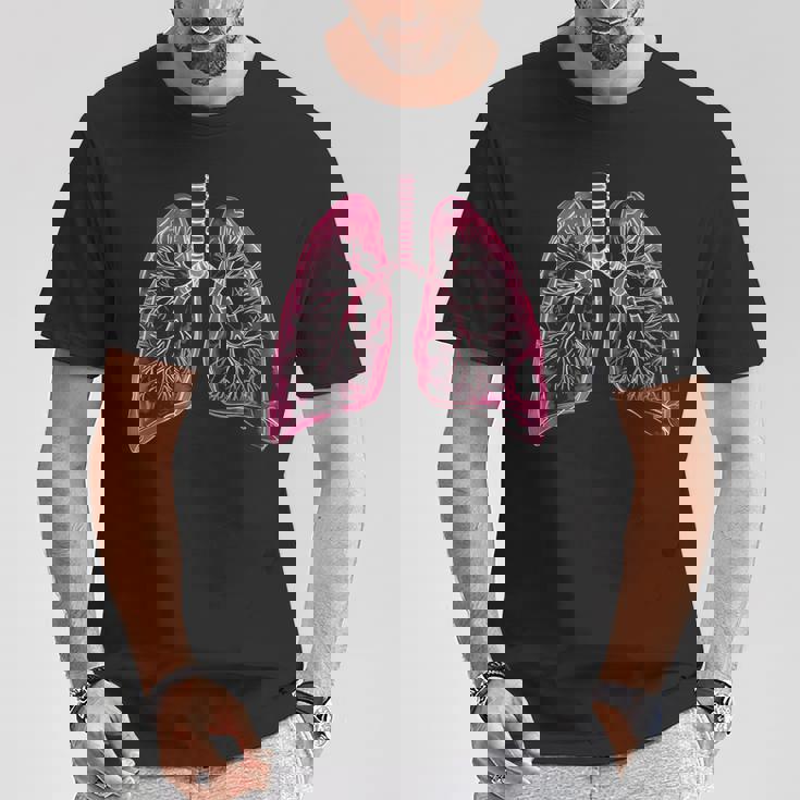 肺の解剖学的2d 医師と呼吸ファン向け Tシャツ 面白い贈り物