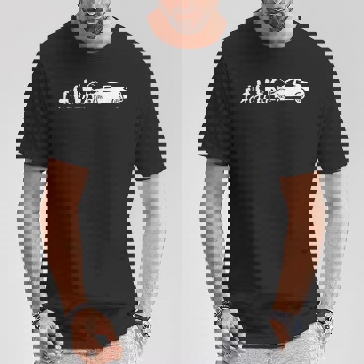 自動車整備士 おもしろ自動車工房 メカニック進化 Tシャツ 面白い贈り物