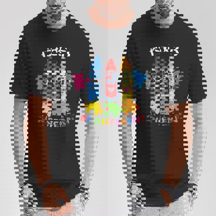 自閉症の認識 違ってもいい 自閉症の青 Tシャツ 面白い贈り物