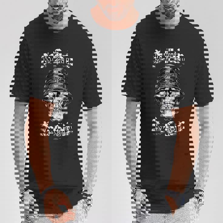 苦労なくして得るものなし チカーノタトゥーアートスカルホームボーイローライダー Tシャツ 面白い贈り物