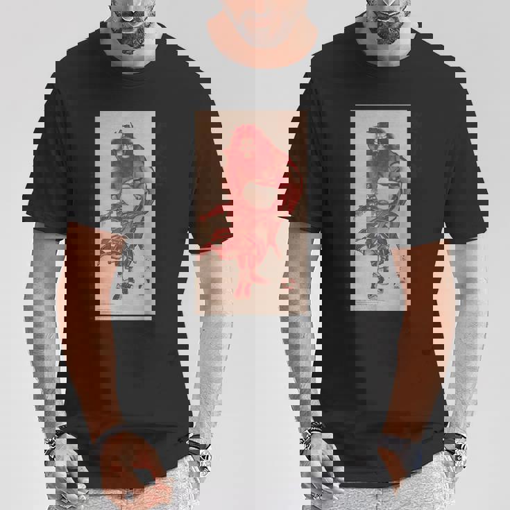 葛飾北斎 「朱描き鍾馗・朱鍾馗・赤鍾馗」 Tシャツ 面白い贈り物