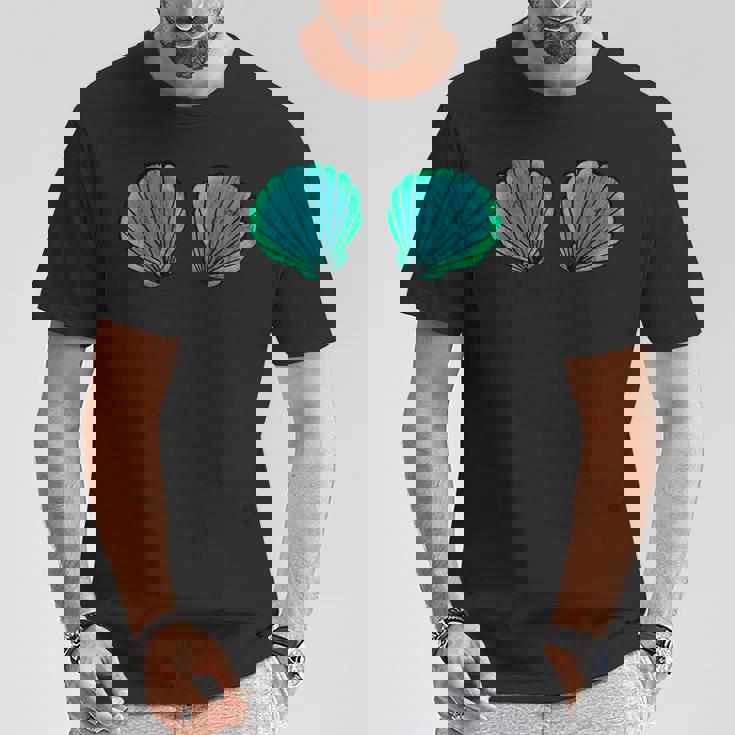 貝殻 マーメイド ブラジャー ビキニブラ 貝殻 Tシャツ 面白い贈り物