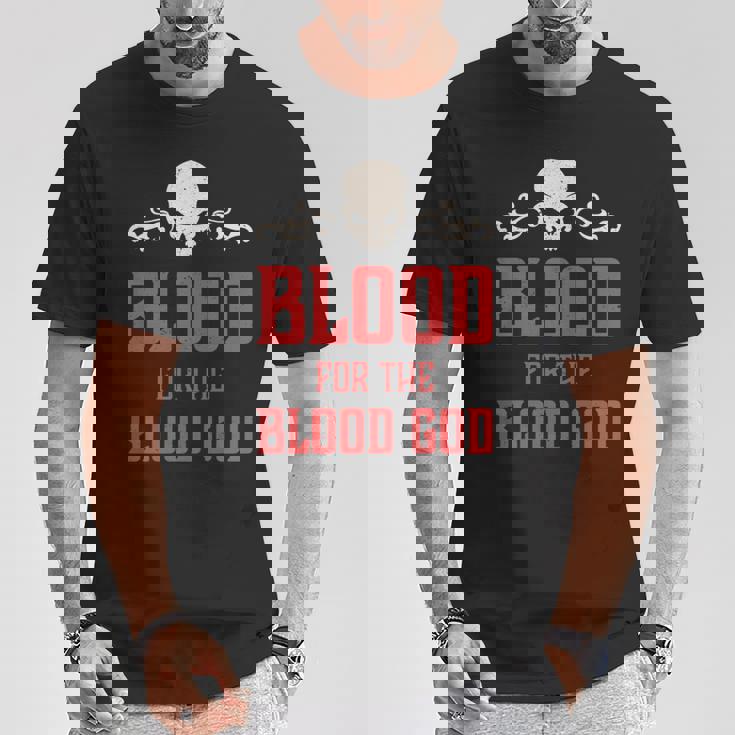 邪悪な頭蓋骨の血 血神 地獄の魔王 長袖tシャツ Tシャツ 面白い贈り物