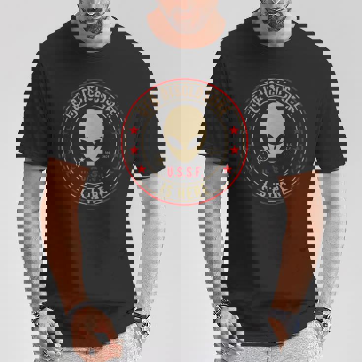 開示はこちらエイリアン侵略uapエイリアンufo Tシャツ 面白い贈り物