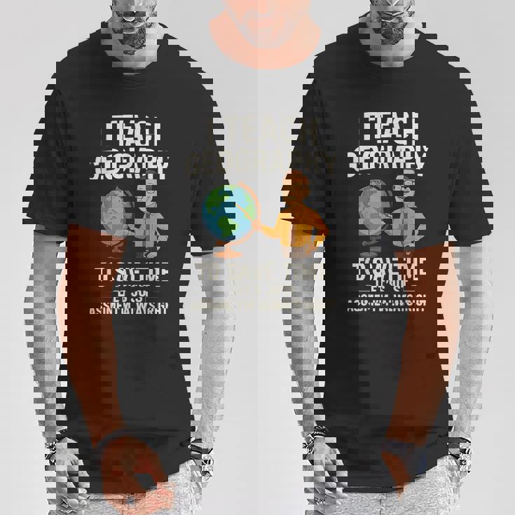 面白い 高校 男性 地理 先生 ティーンエイジャー ジョーク Tシャツ 面白い贈り物